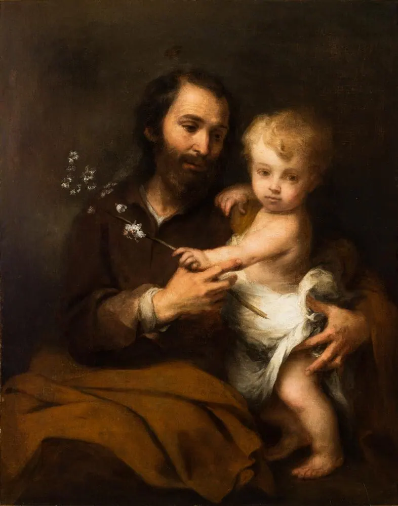 San José con el Niño Jesús, óleo de Bartolomé Esteban Murillo