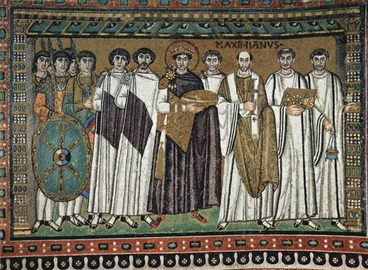 Icono de la Virgen Theotokos con el Niño (mosaico de Rávena)